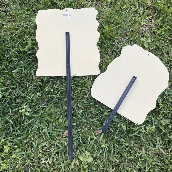 Vintage Yard Art Impact Plastics Spooky Halloween Pumpkin Ghosts Signs Set Decor - Picture 2 of 11